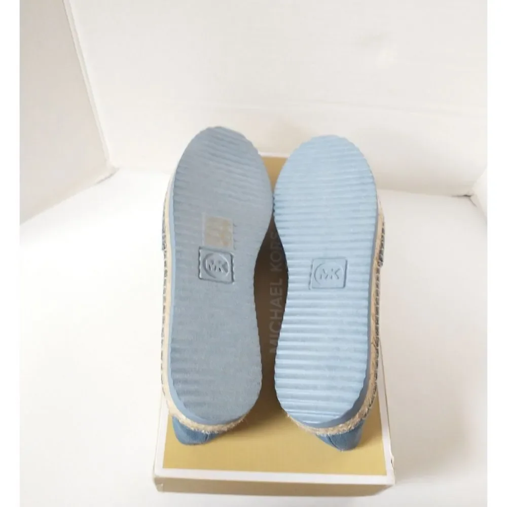 New! MICHAEL KORS Women's Vicky Espadrille Flats Shoes Denim Blue Size 9